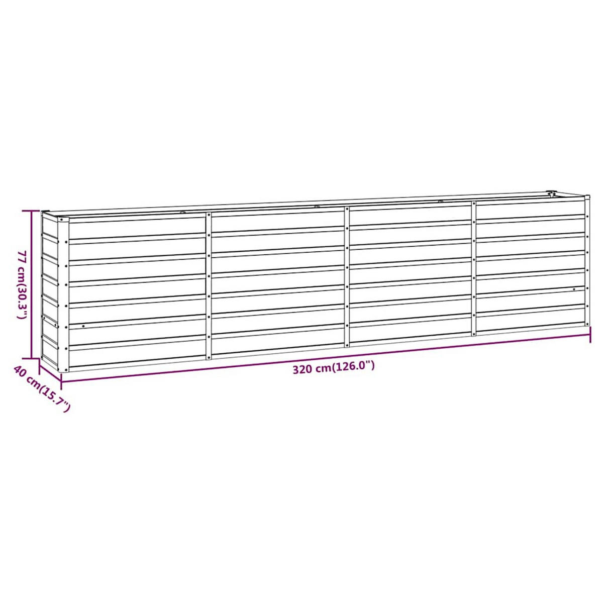 HOCHBEET Rostig 320/40/77 Cm Cortenstahl - Rostfarben, Metall (40/77/320cm) - vidaXL