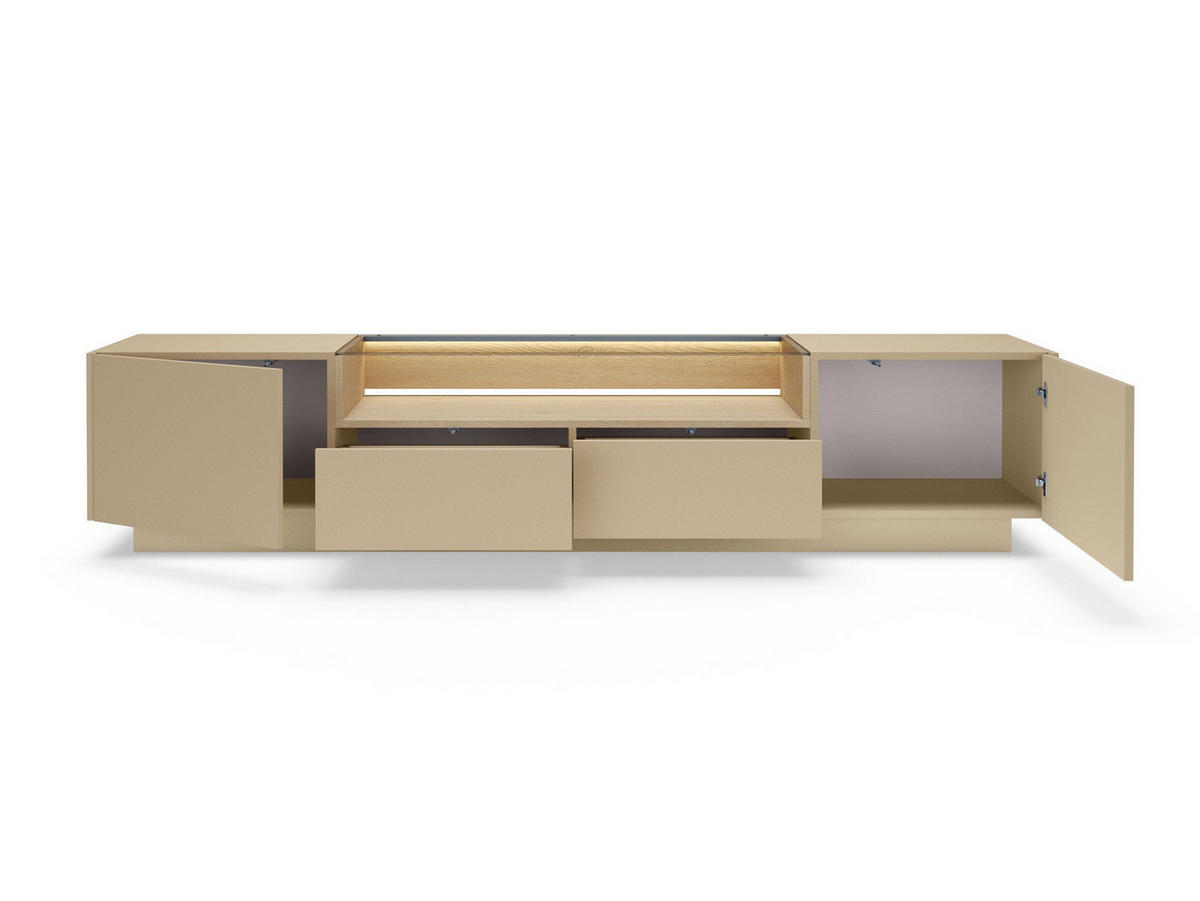LOWBOARD Dunkelbeige TULUM - Beige, Holzwerkstoff (203/43/40cm) - Compleo24