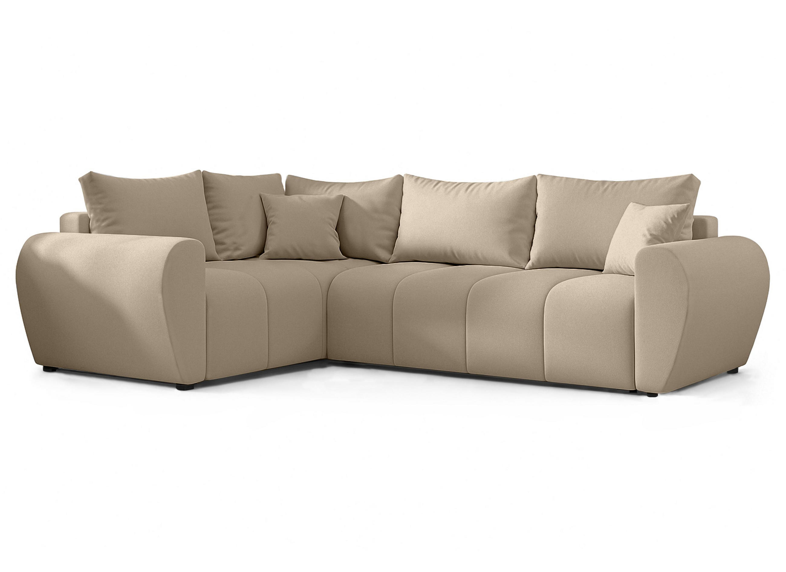 ECKSOFA L Form Malatya MAX Hellbraun 246/145/80 cm stilvolle mit Schlaffunktion L - Hellbraun/Schwarz, Kunststoff/Textil (175/235cm) - AX Living