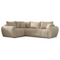 ECKSOFA L Form Malatya MAX Hellbraun 246/145/80 cm stilvolle mit Schlaffunktion L - Hellbraun/Schwarz, Kunststoff/Textil (175/235cm) - AX Living