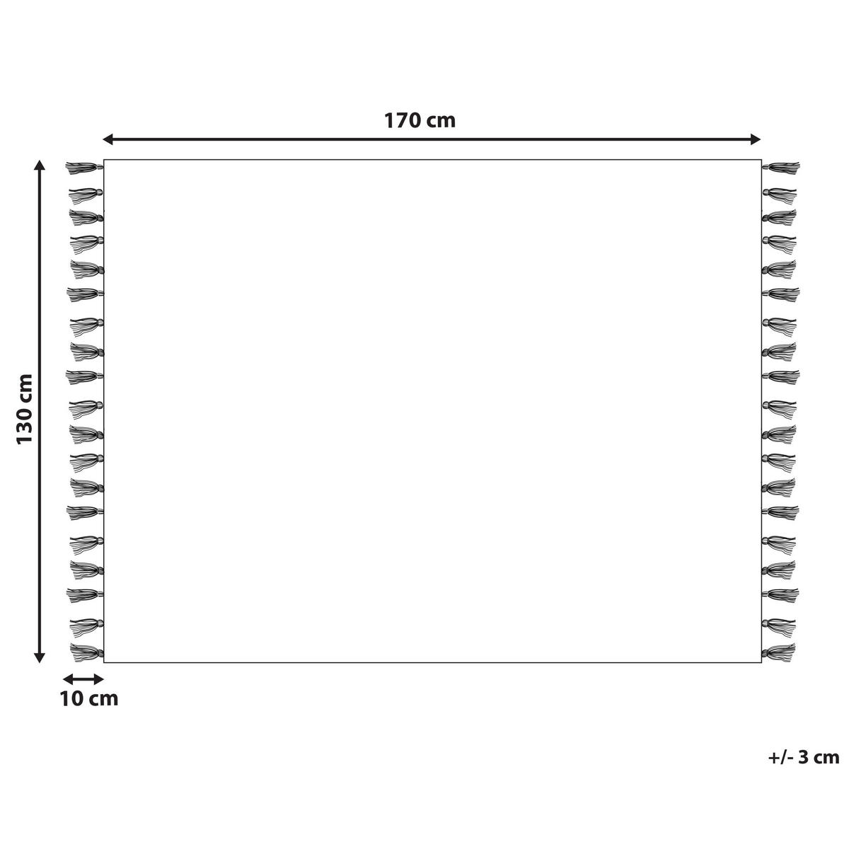 DECKE Schwarz Kulac 130/170 cm - Schwarz, Naturmaterialen/Textil (130/170cm) - Beliani