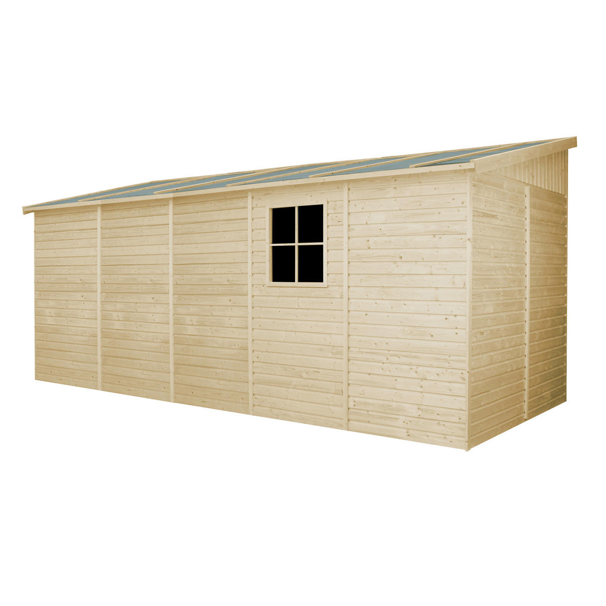 HOLZ-GARTHENHAUS (mit Seitenwand) - H244x216x514 cm/10,2 m2 - M341A - Beige, Holz (218/244/493cm) - Timbela