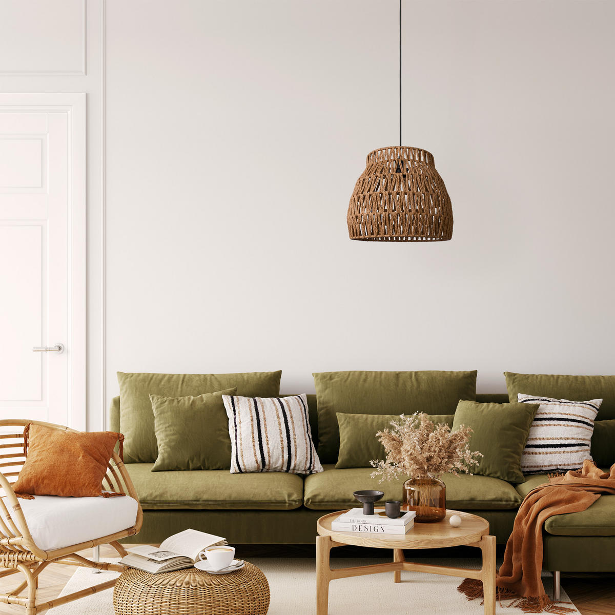 PENDELLEUCHTE Hugo Pd1 Ron - Naturfarben, Metall (35/35/30.4cm) - Paco Home