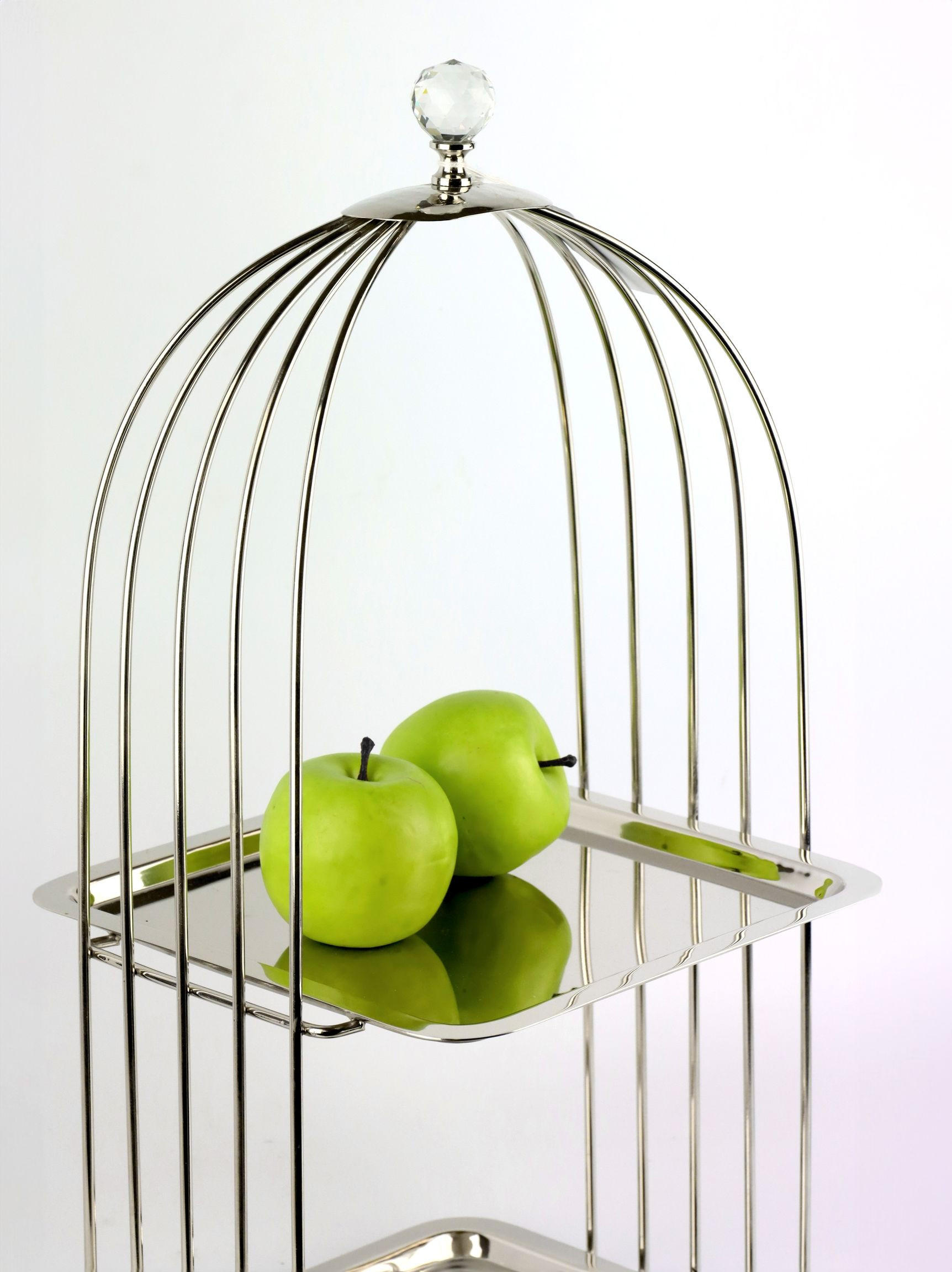 ETAGERE Cage 27x24x54cm - Silberfarben, Metall (27/54cm) - FURNARO