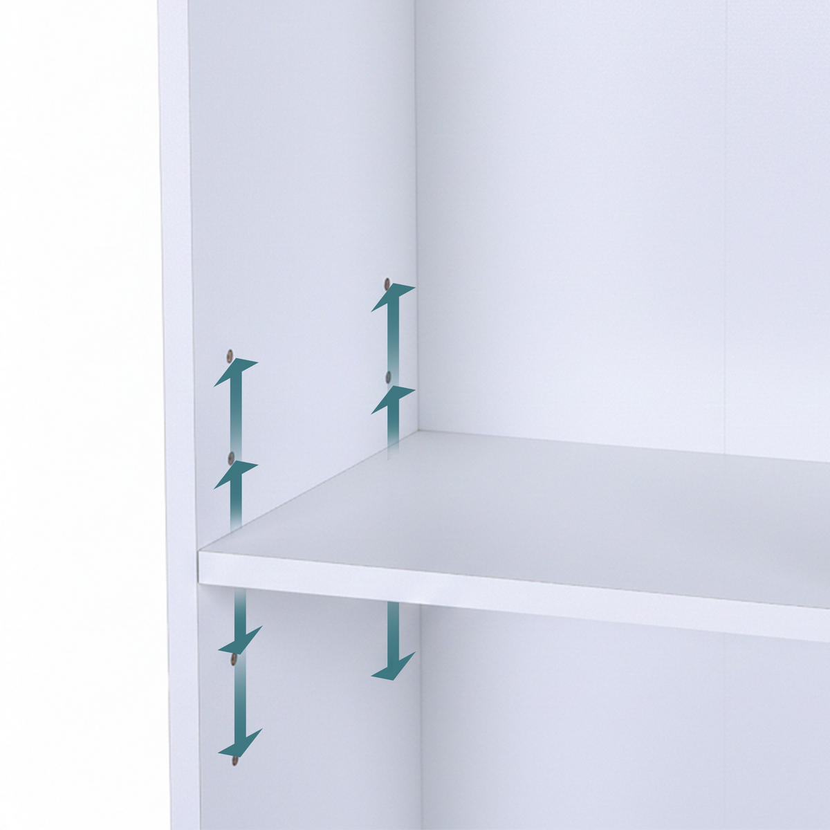 BÜCHERREGAL - Weiß, Holzwerkstoff (30/158/24cm) - Relaxdays