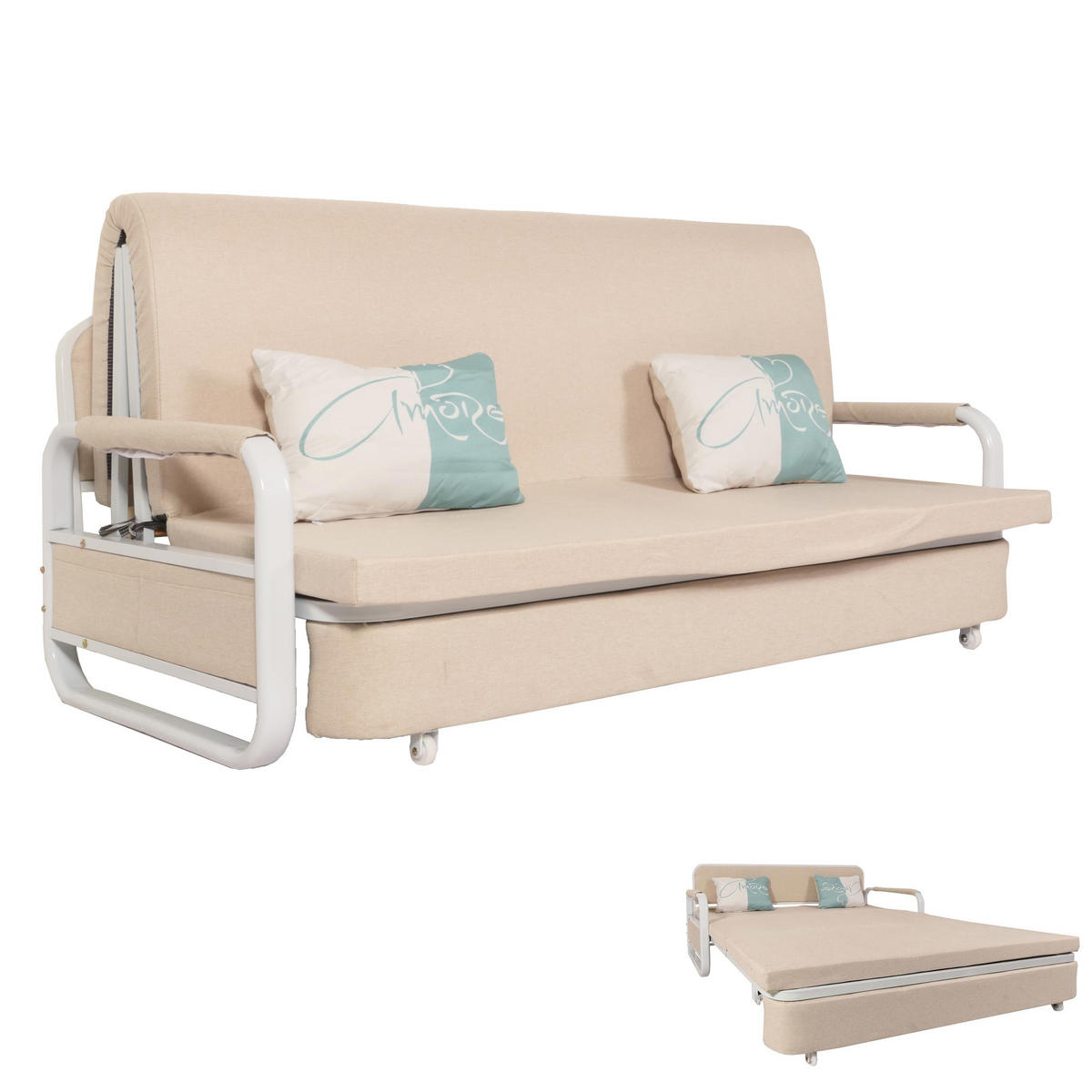 SCHLAFSOFA Beige - Beige, Textil (190/71/185cm) - MCW