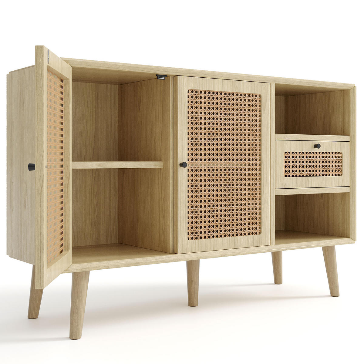 SIDEBOARD mit einer Schublade, zwei Fächern & zwei Magnettüren eichefarben 120x40x80 cm - Eichefarben, Holzwerkstoff (40/80/120cm) - Luhomfu