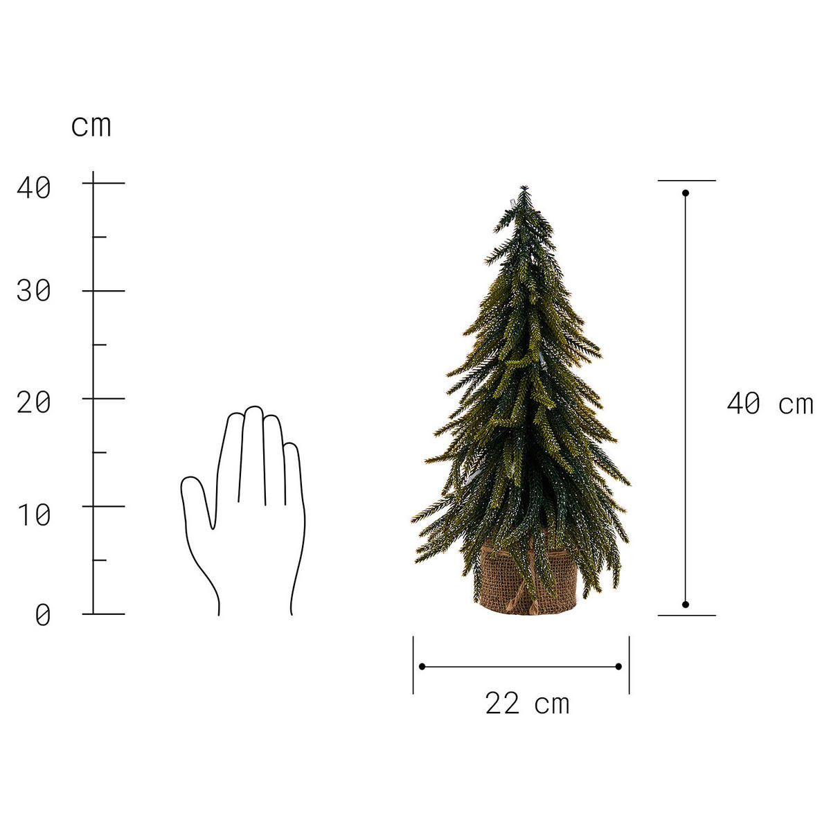 WEIHNACHTSBAUM Tree Of The Month mit LED 40cm - Grün, Kunststoff (40cm) - Butlers