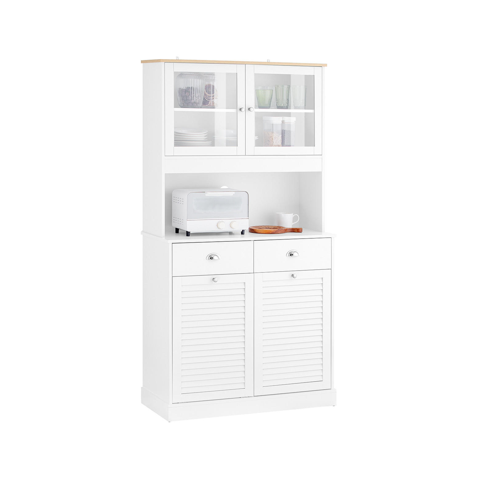KÜCHENSCHRANK Weiß - Weiß, Glas/Holzwerkstoff (92/180/40cm) - SoBuy