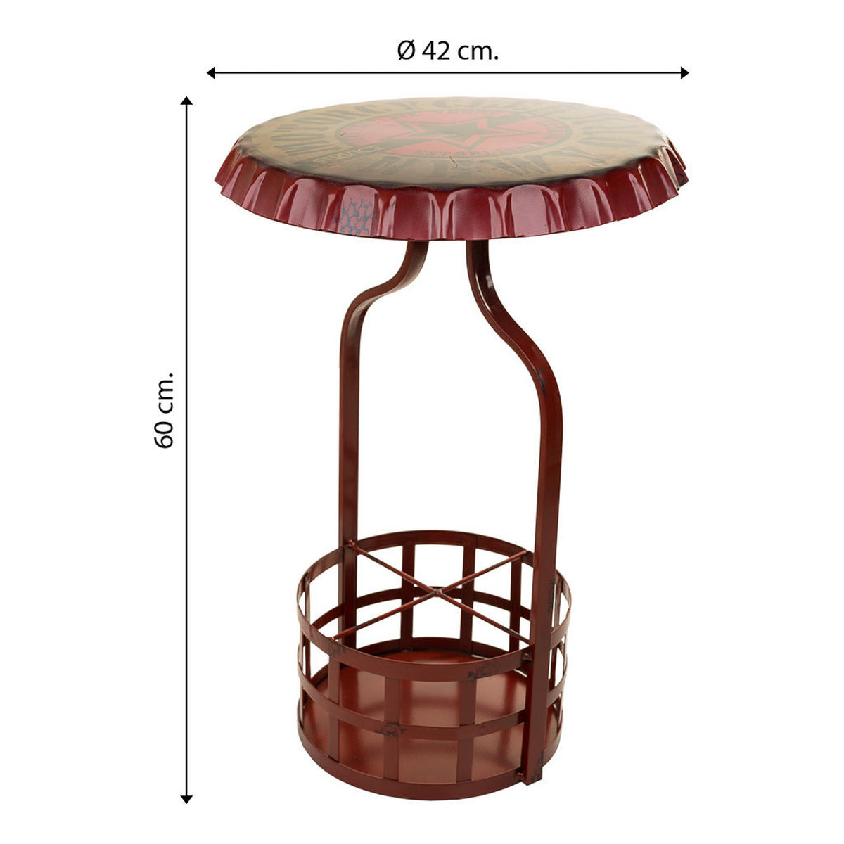 WEINREGAL aus Metall, 42x60cm - Rot, Metall (42/42/60cm) - Wanderlust