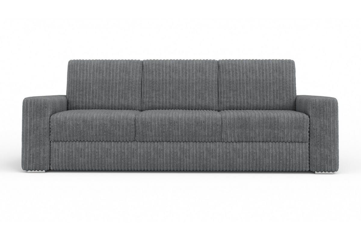 SOFA TIMON 245cm breit in Cord Dunkelgrau - Dunkelgrau, Holz/Holzwerkstoff (245/90/92cm) - Deine Möbel 24
