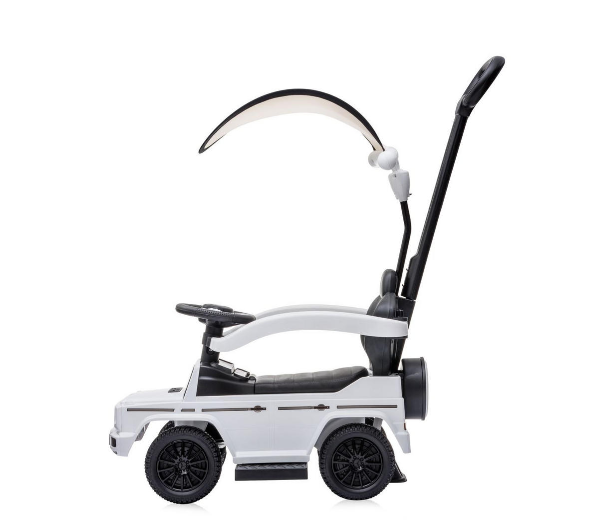 RUTSCHER Mercedes Benz G350D weiß Sonnendach, Schiebestange, Musik - Weiß, Kunststoff (86/40/95cm) - Lorelli