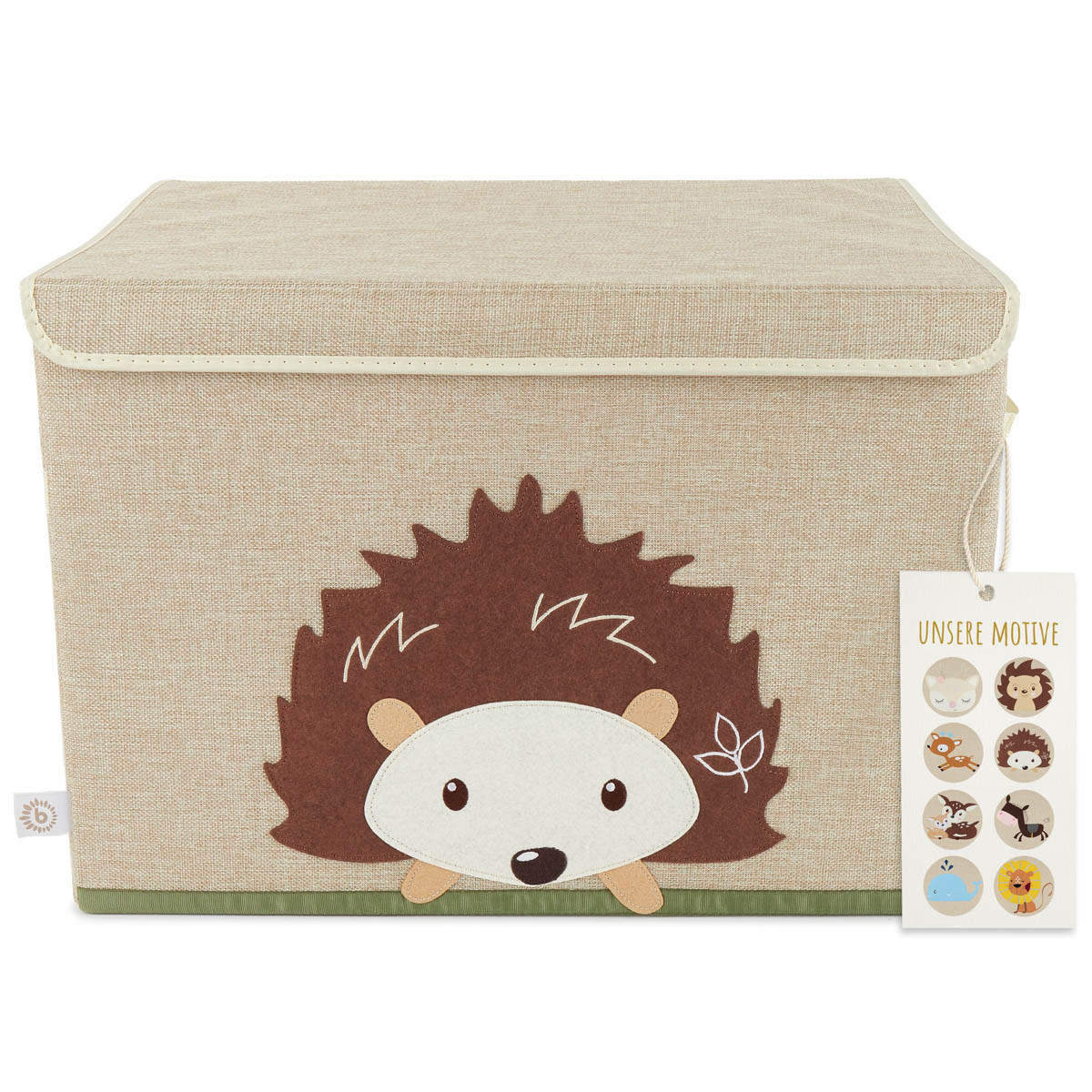 AUFBEWAHRUNGSBOX mit Deckel Igel - Beige/Braun, Textil (36/36cm) - Bieco Spielwaren