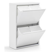 MÜLLEIMER 4 Fach Weiß Mülltrennsystem aus Metall - Weiß, Metall (62/92/25cm) - Gowoll