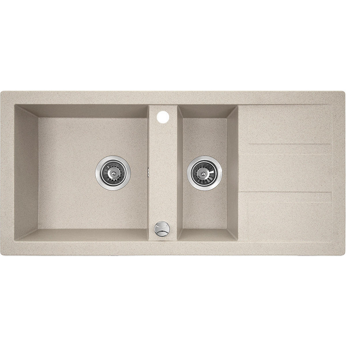 EINBAUSPÜLE Barbados Beige, 1,5 Becken, 48/100/18,5 cm - Beige, Stein (48/18.5/100cm) - bad land
