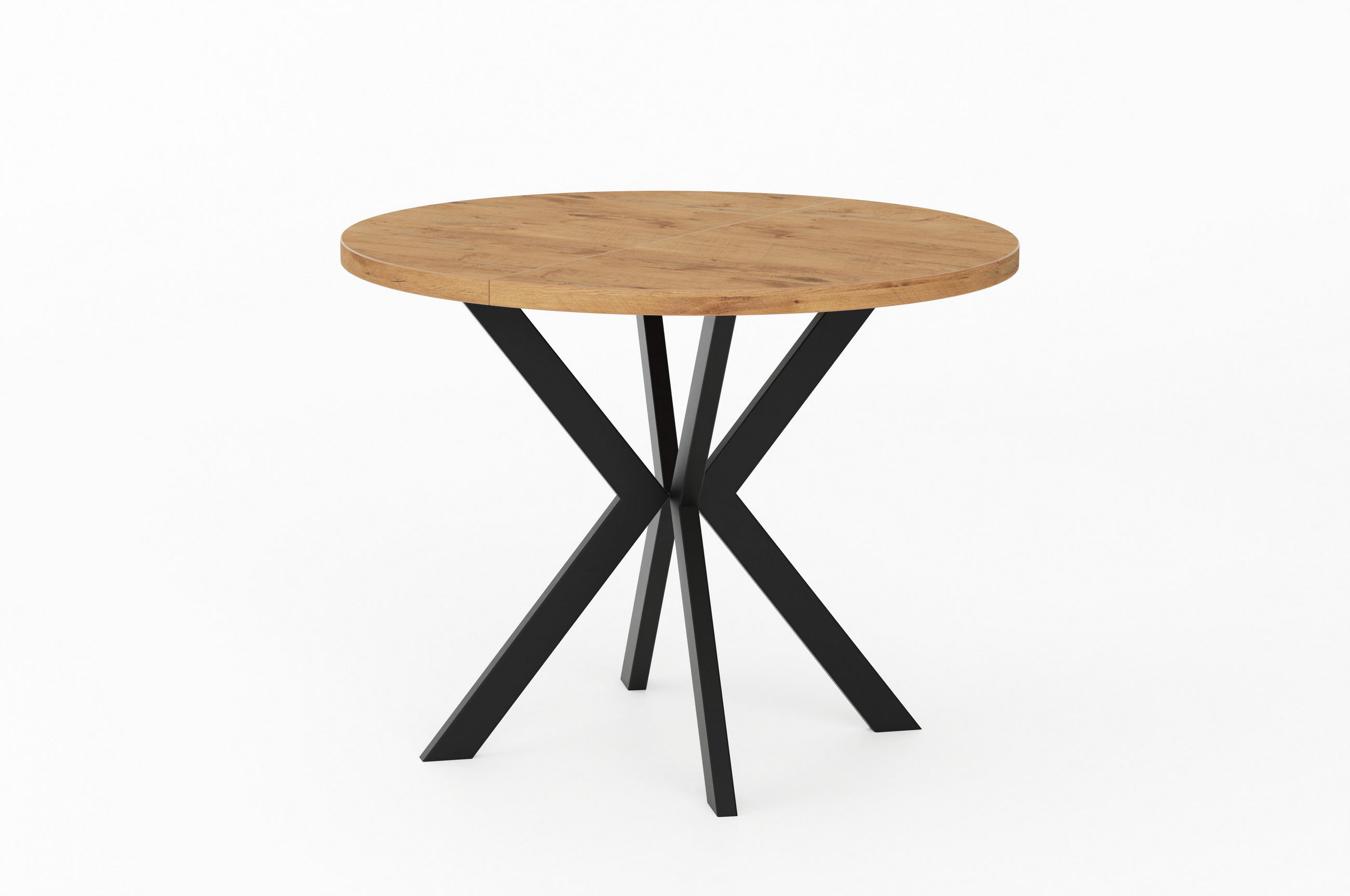 ESSTISCHE EDEN - Wildeiche/Schwarz, Holzwerkstoff (90/90/76cm) - Meblini