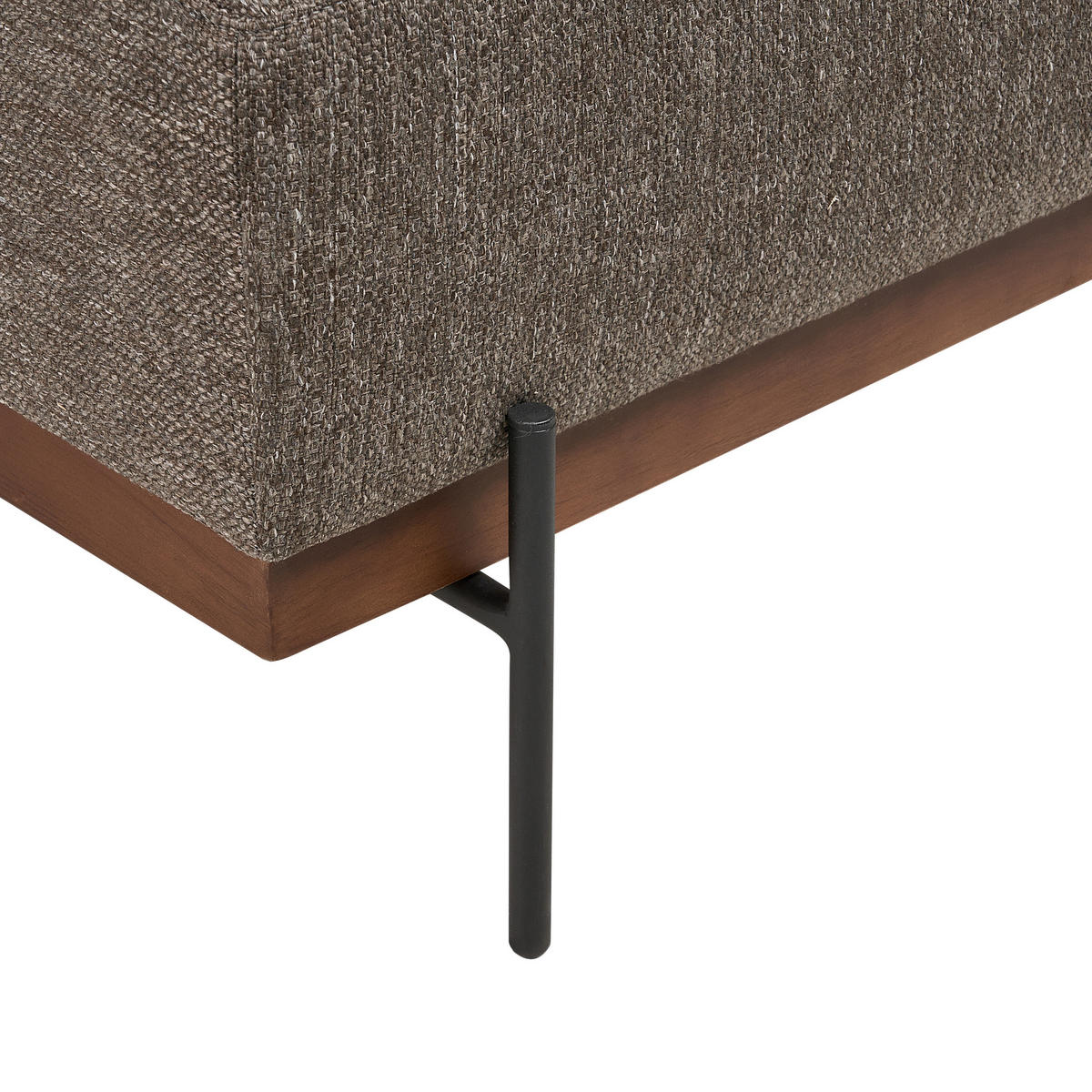 3-SITZER-ECKSOFA braun linksseitig Mariferd - Dunkelbraun/Schwarz, Textil (316/146cm) - Beliani