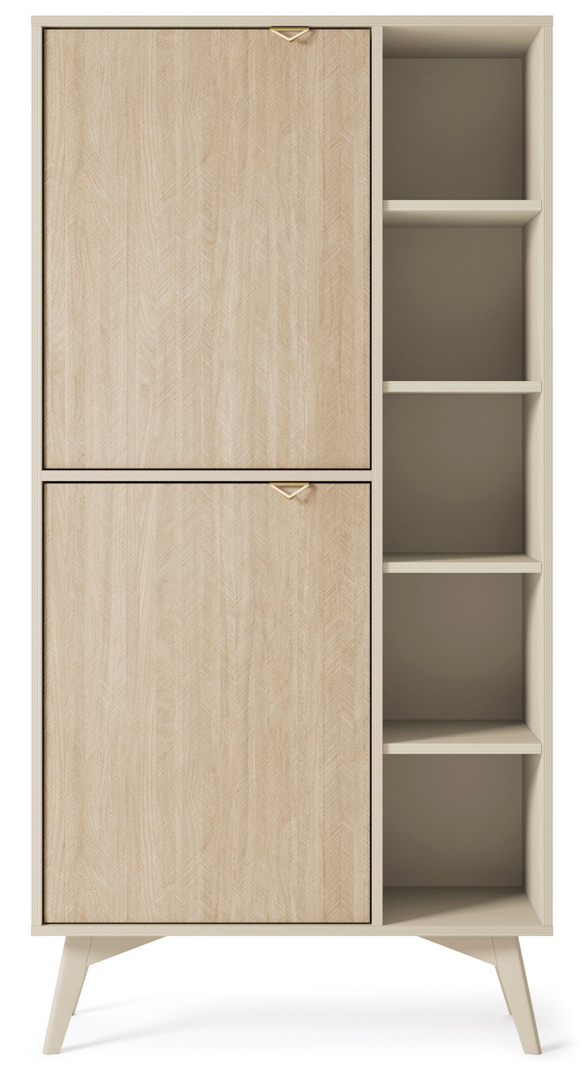 BÜCHEREGAL Firr Beige - Beige, Holzwerkstoff (80/160/38cm) - Bettso