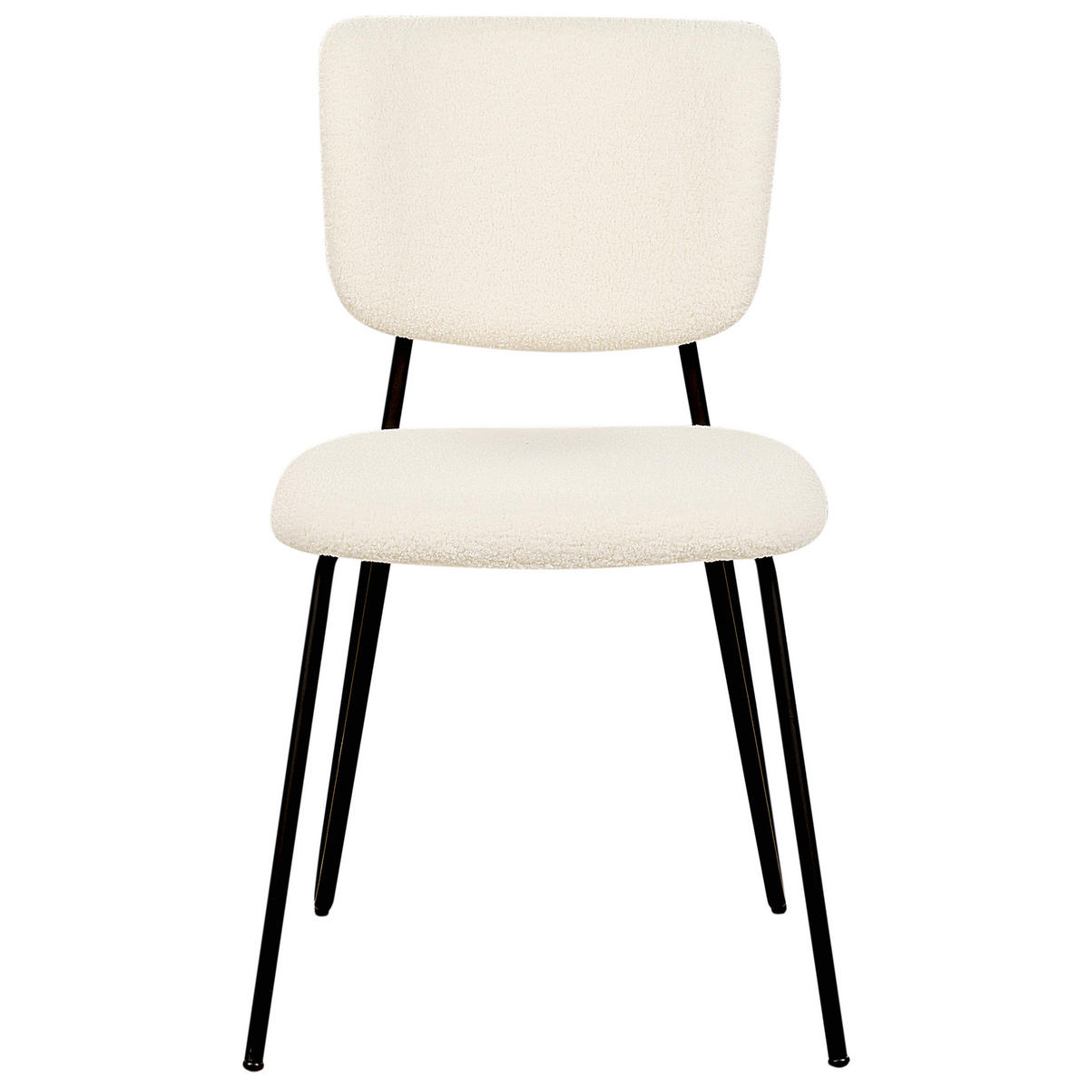 STUHL 2er-Set Bouclé cremeweiß Nelko - Schwarz/Weiß, Textil (50/81/51cm) - Beliani