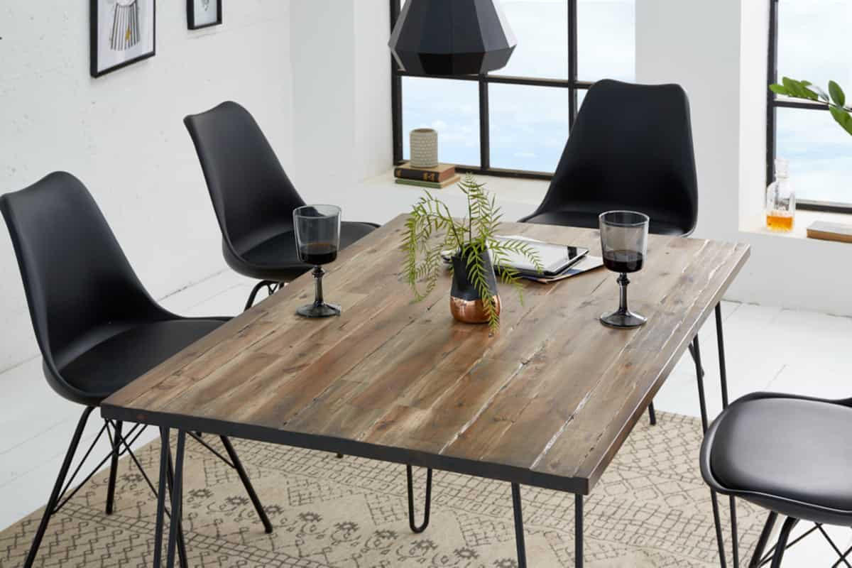 ESSTISCH SCORPION Akazie Braun 120cm - Schwarz/Braun, Holz/Metall (73/120/75cm) - riess-ambiente