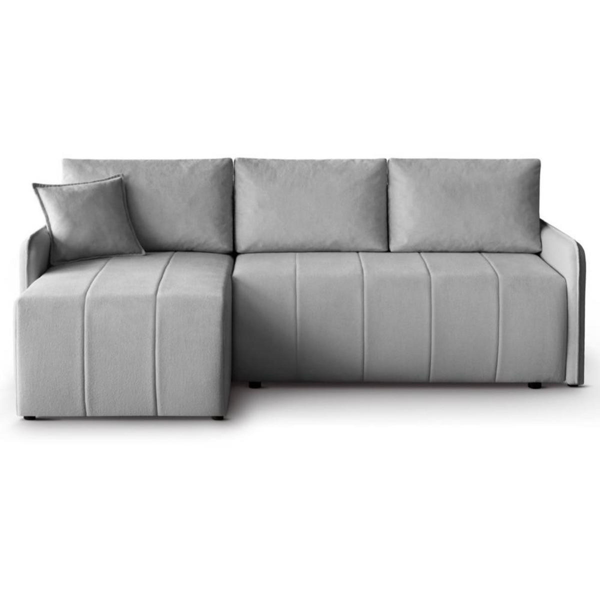 ECKSCHLAFSOFA Capri grau - Schwarz/Grau, Kunststoff/Textil (223/156cm) - Beautysofa