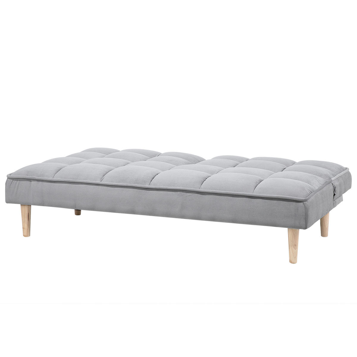 3-SITZER-SCHLAFSOFA Polyester Grau Siljan - Hellgrau, Textil (177/80/80cm) - Beliani