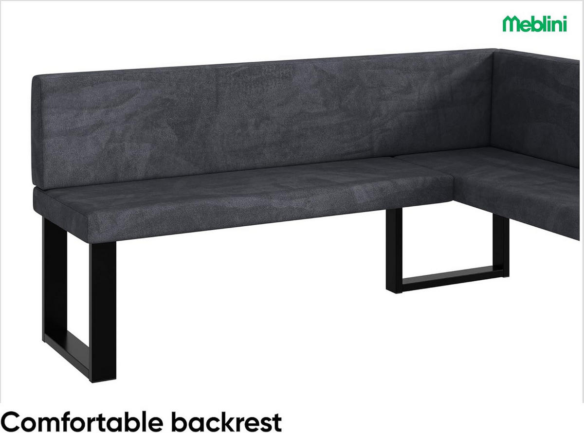ECKBANK TONI_U - Dunkelgrau, Textil (128/168cm) - Meblini