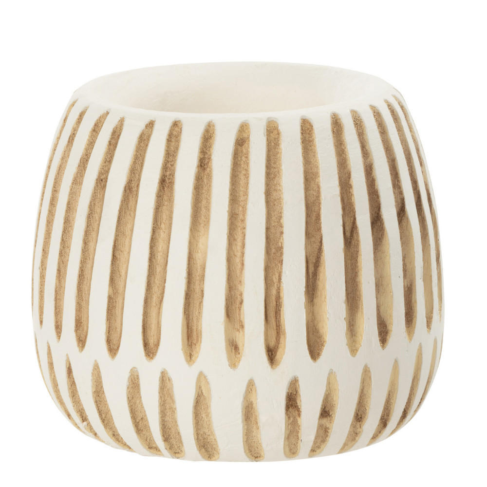 BLUMENTOPF YING - Holz - Weiß - M - Ø 20 cm - Weiß, Holz (20/18cm) - J-Line