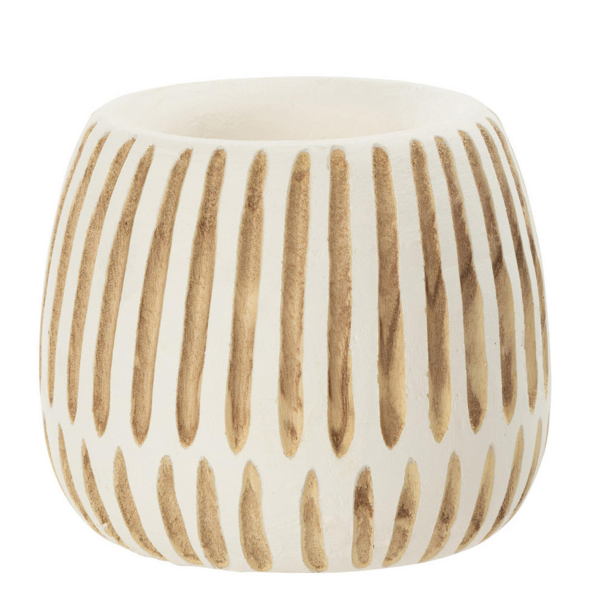 BLUMENTOPF YING - Holz - Weiß - M - Ø 20 cm - Weiß, Holz (20/18cm) - J-Line
