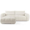 SOFA LIRA mit Pouf, Weiß, Bouclé - Weiß, Holz/Holzwerkstoff (96/43/50cm) - KONSIMO®