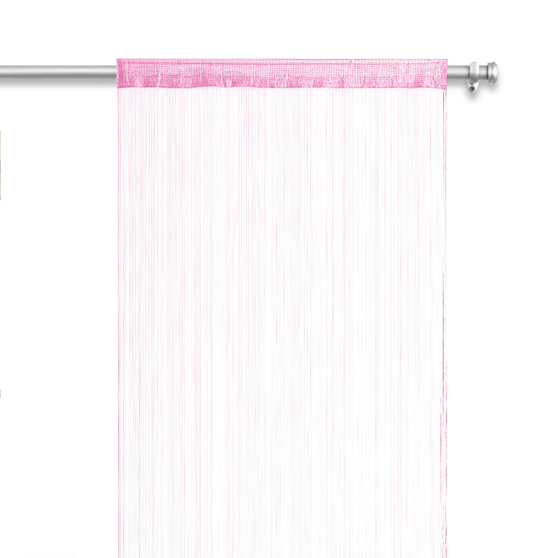FADENVORHANG rosa 245/90 cm Stangendurchzug kürzbar - Pink, Textil (90/245/1cm) - wometo