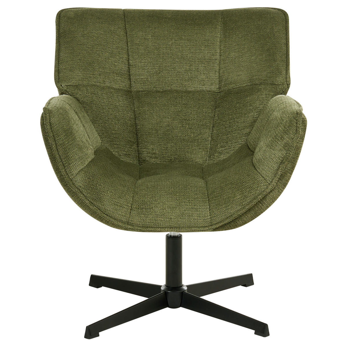 DREHSESSEL Stoff Grün Auma - Schwarz/Grün, Textil/Metall (71/85/78cm) - Beliani