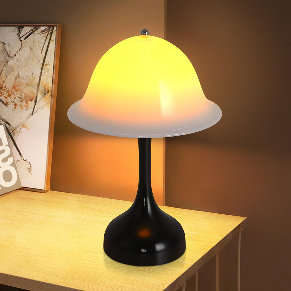 LED TISCHLAMPE Luminor 16/9/24.5 cm - Schwarz, Kunststoff (16/9/24.5cm) - ZMH