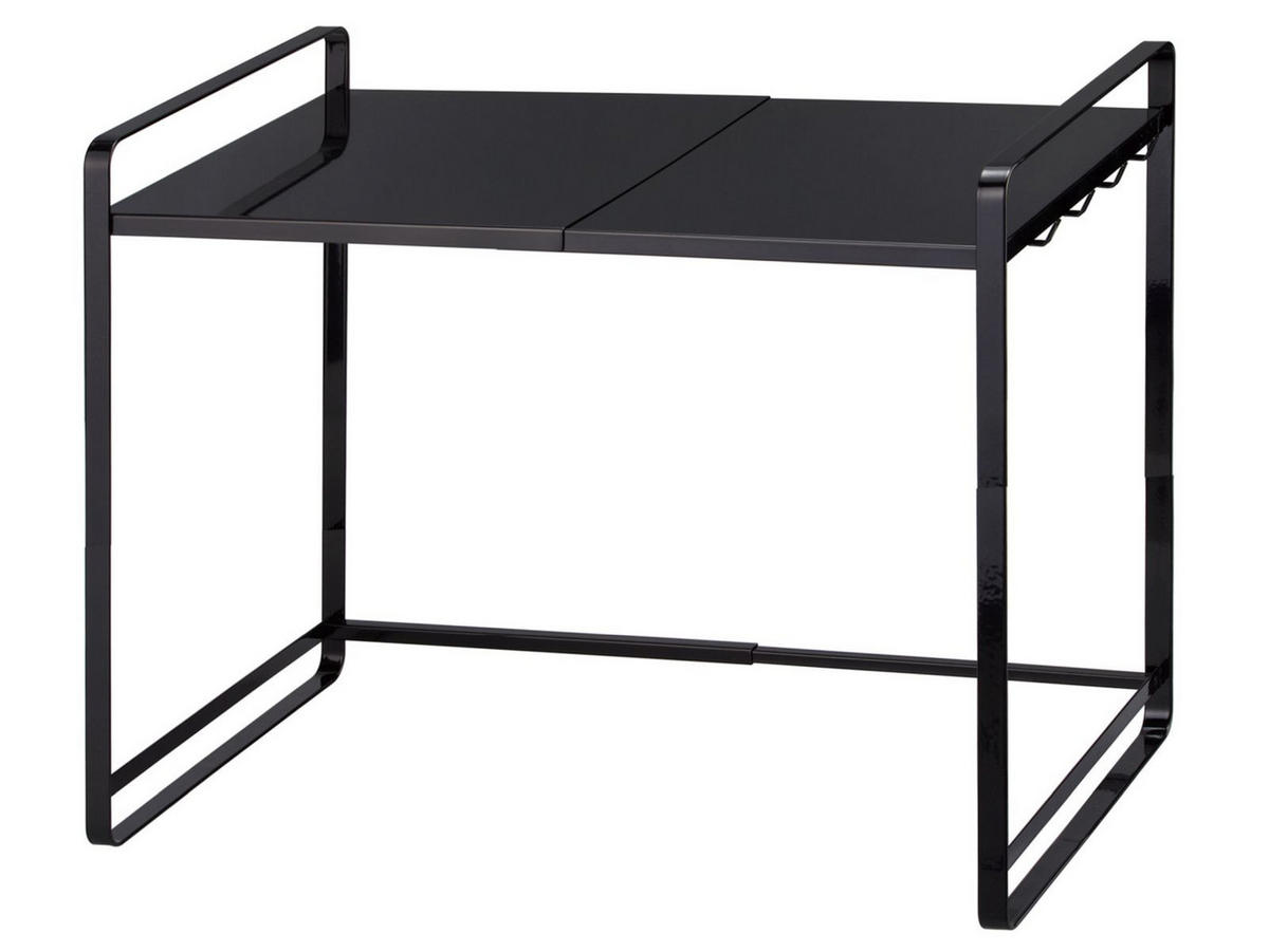 KÜCHENREGAL Tower schwarz 47/50/35 cm ausziehbar bis 75cm - Schwarz, Metall (47/50/35cm) - Yamazaki