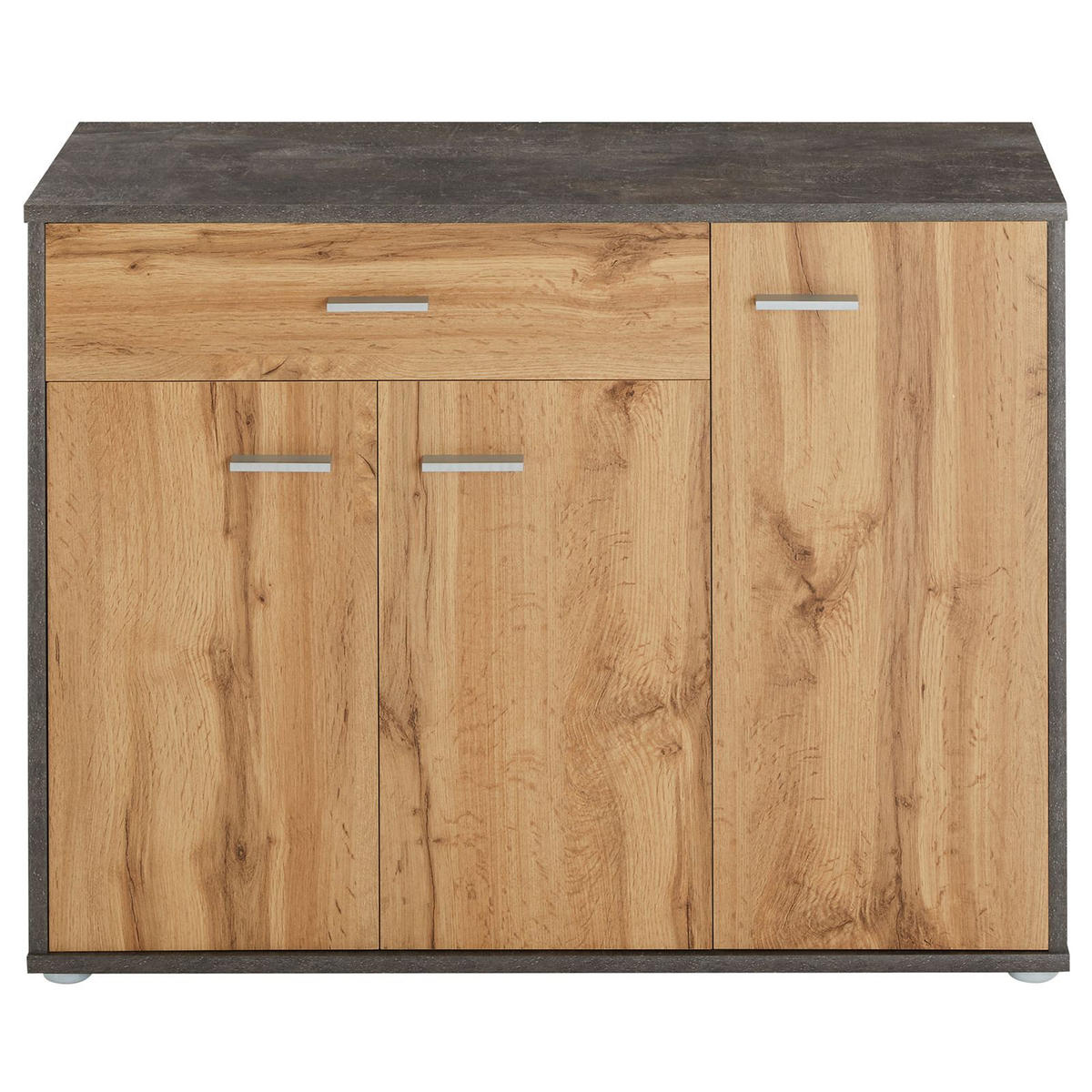 SCHUHSCHRANK DEUSTO Beton dunkel/Wotan Eiche - Dunkelgrau/Eiche Wotan, Holzwerkstoff (88/70/35cm) - CARO-Möbel