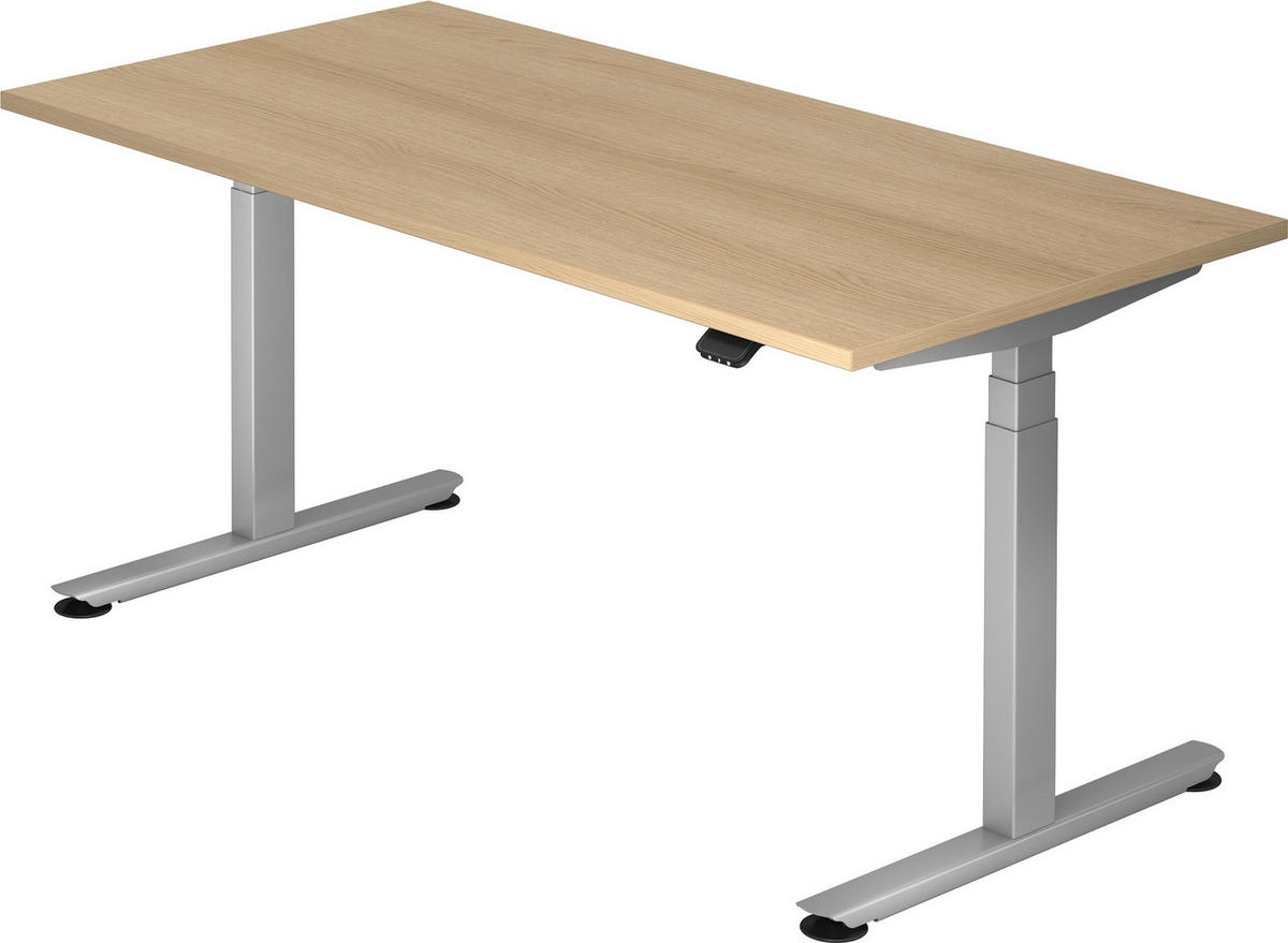 SCHREIBTISCH elektrisch Bluetooth & App XDLB 80/160/74 cm in Eichefarben - Eichefarben, Holzwerkstoff (80/160/74cm) - bümö
