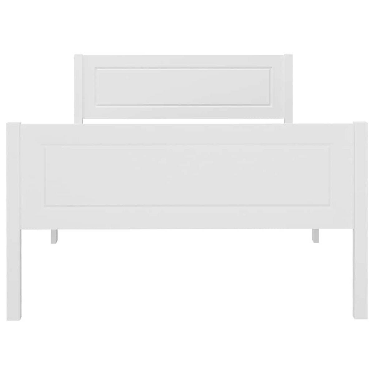 MASSIVHOLZBETT Weiß Kiefer 90/200 Cm - Weiß, Holz (90/200cm) - vidaXL