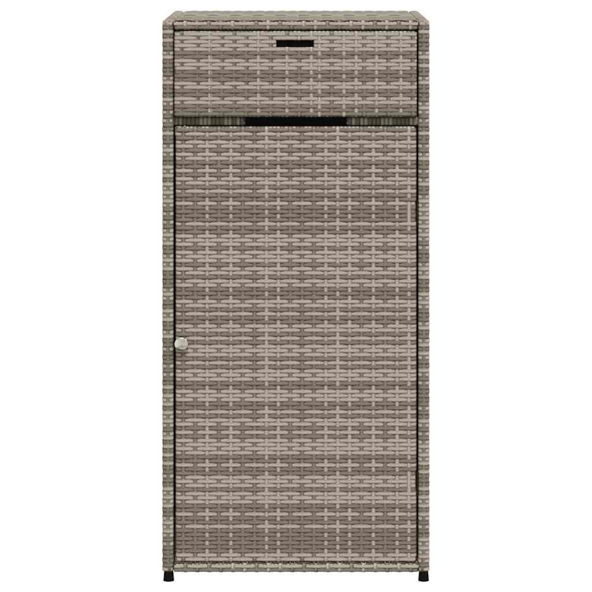 GARTENSCHRANK Grau 55/55/111 Cm Poly Rattan - Grau, Kunststoff (55/111/55cm) - vidaXL