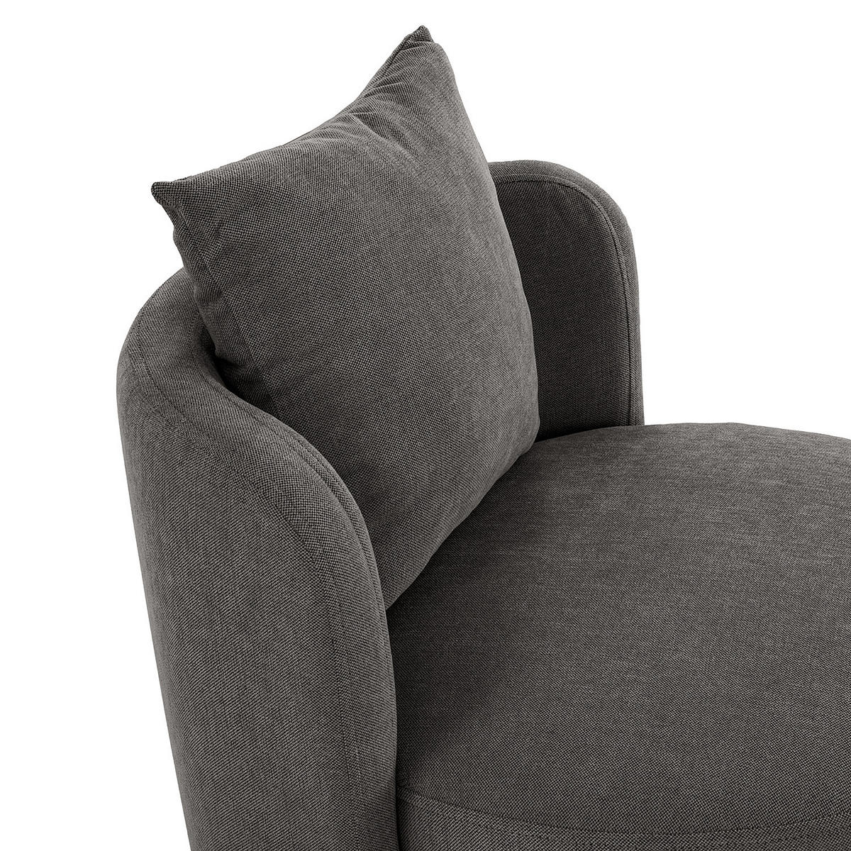 SESSEL - Dunkelgrau/Schwarz, Textil/Metall (73/67/75cm) - home24