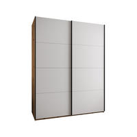 SCHWEBETÜRENSCHRANK 245,5/200/64 2-türig - Schwarz/Eiche Artisan, Holz/Metall (200/245/64cm) - Abiks Möbel