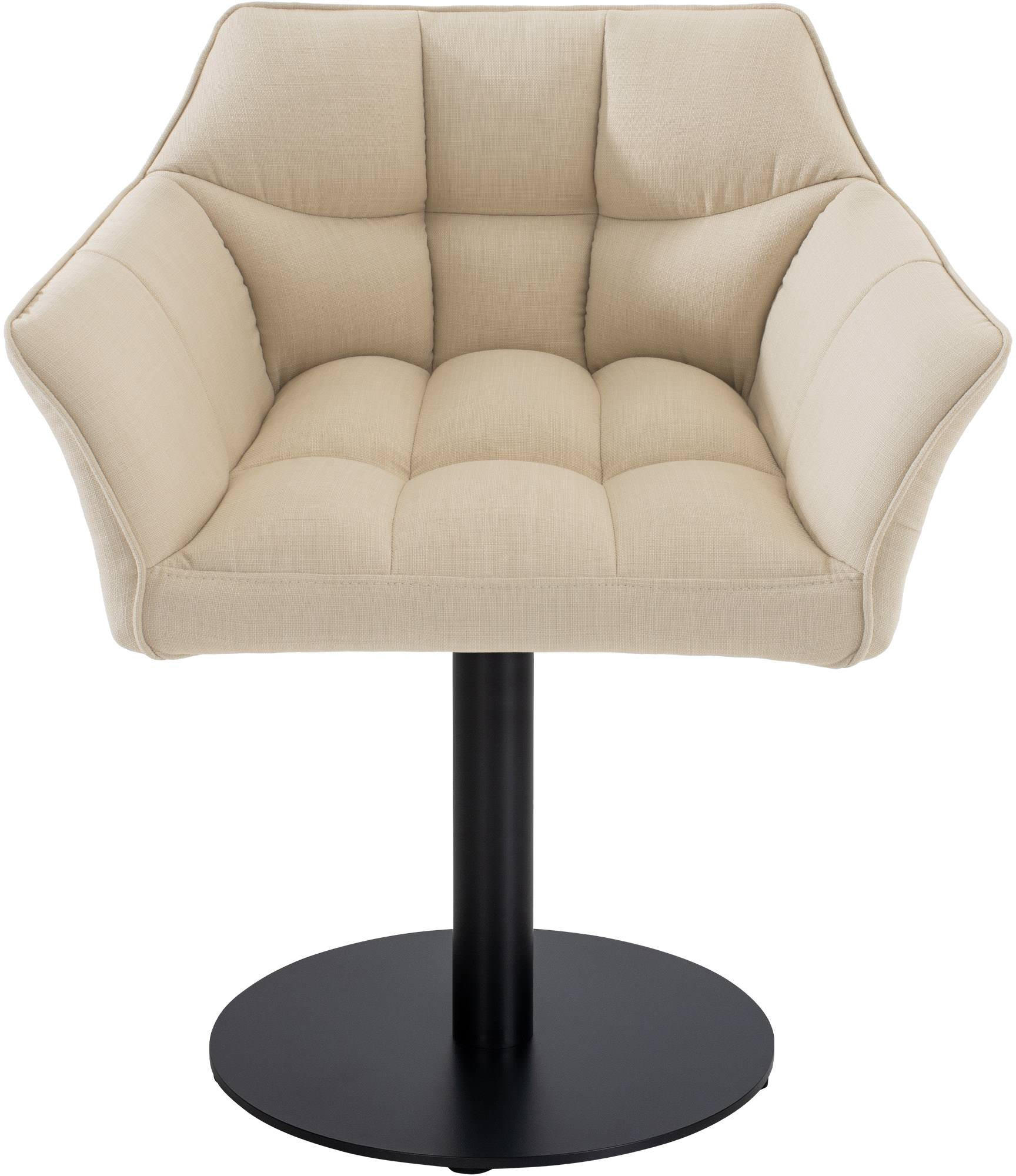 SESSEL Stoff creme - Creme/Schwarz, Textil/Metall (64/75/48cm) - CLP