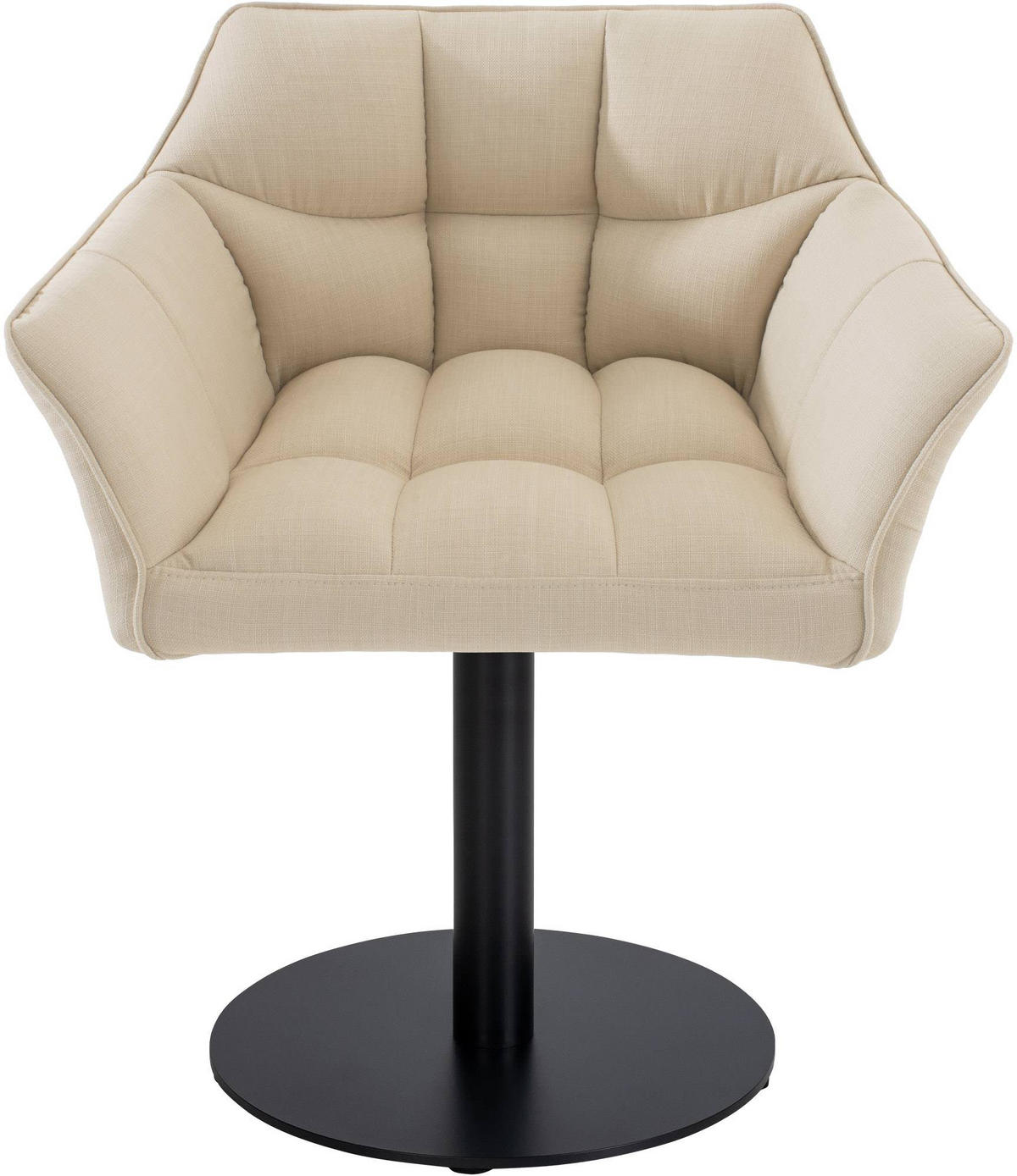 SESSEL Stoff creme - Creme/Schwarz, Textil/Metall (64/75/48cm) - CLP