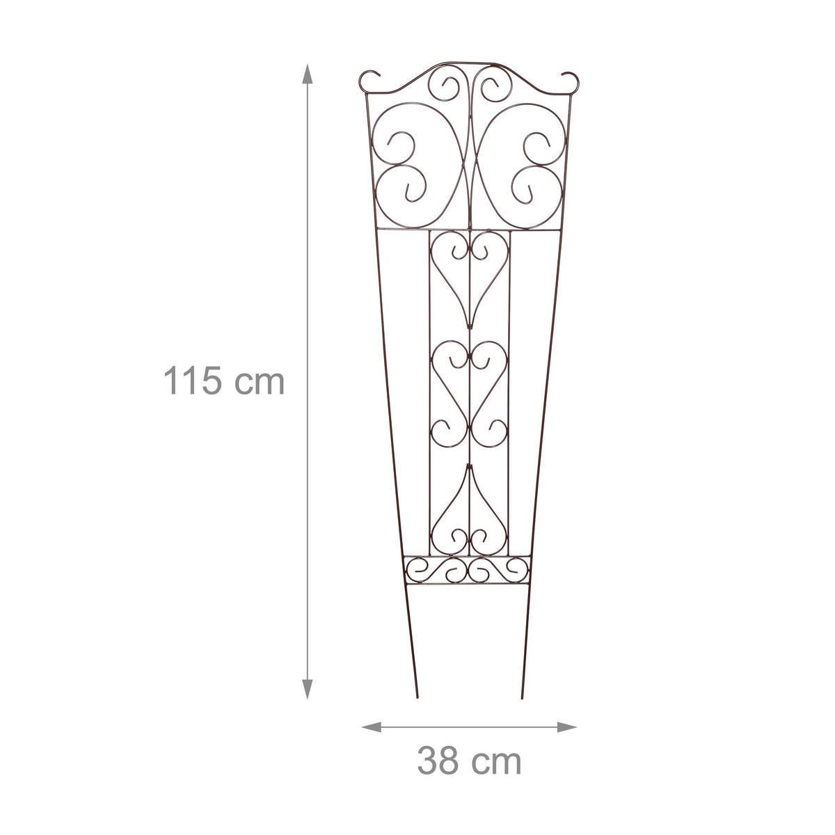 RANKGITTER Braun 4er-Set Stahl 115x38 cm - Braun, Metall (38/115/0.5cm) - Relaxdays