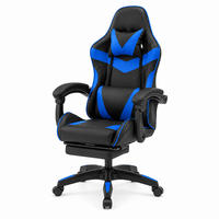 GAMING-STUHL Akron Schwarz und Blau Verstellbar Ergonomisch - Blau, Kunststoff (63/112/75cm) - Concept Usine