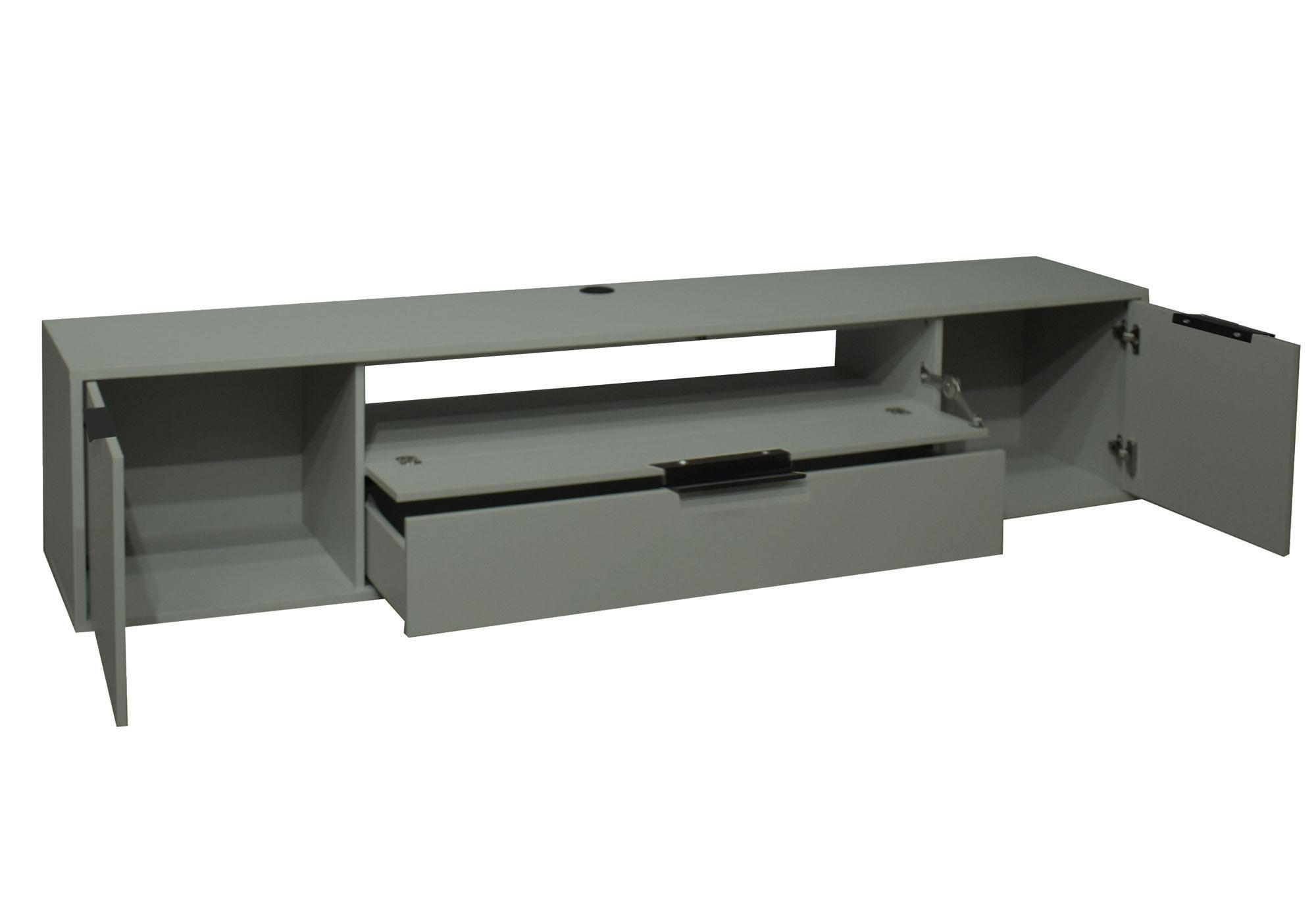 LOWBOARD Erna 216x45x47 Pinie Green matt Lack - Waldgrün, Holzwerkstoff (216/47/45cm) - 58aufmkessel