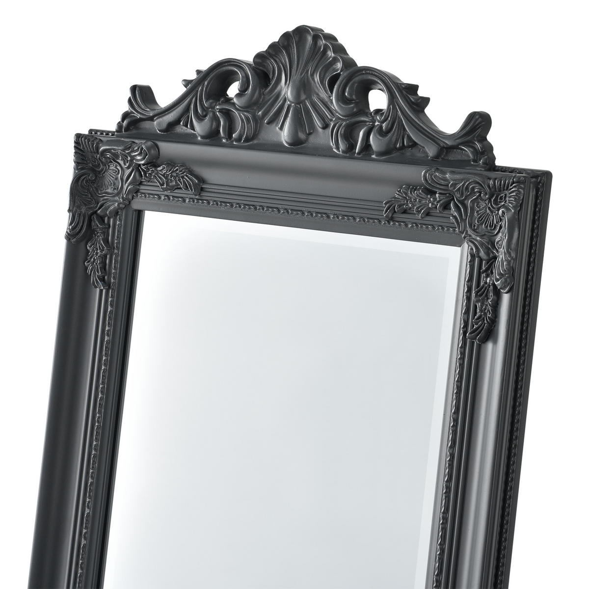 STANDSPIEGEL Arezzo - Dunkelgrau, Glas/Holz (28.5/160/140cm) - [en.casa]