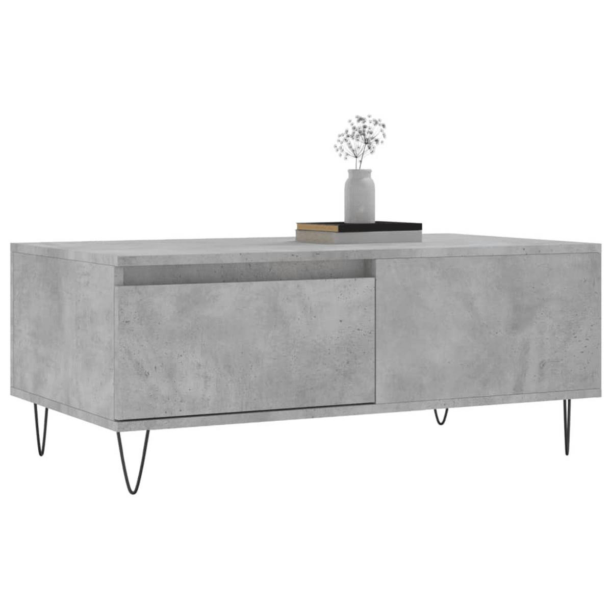 COUCHTISCH Betongrau 90x50x36,5 cm Holzwerkstoff - Grau, Holzwerkstoff (90/50/36.5cm) - furnicato