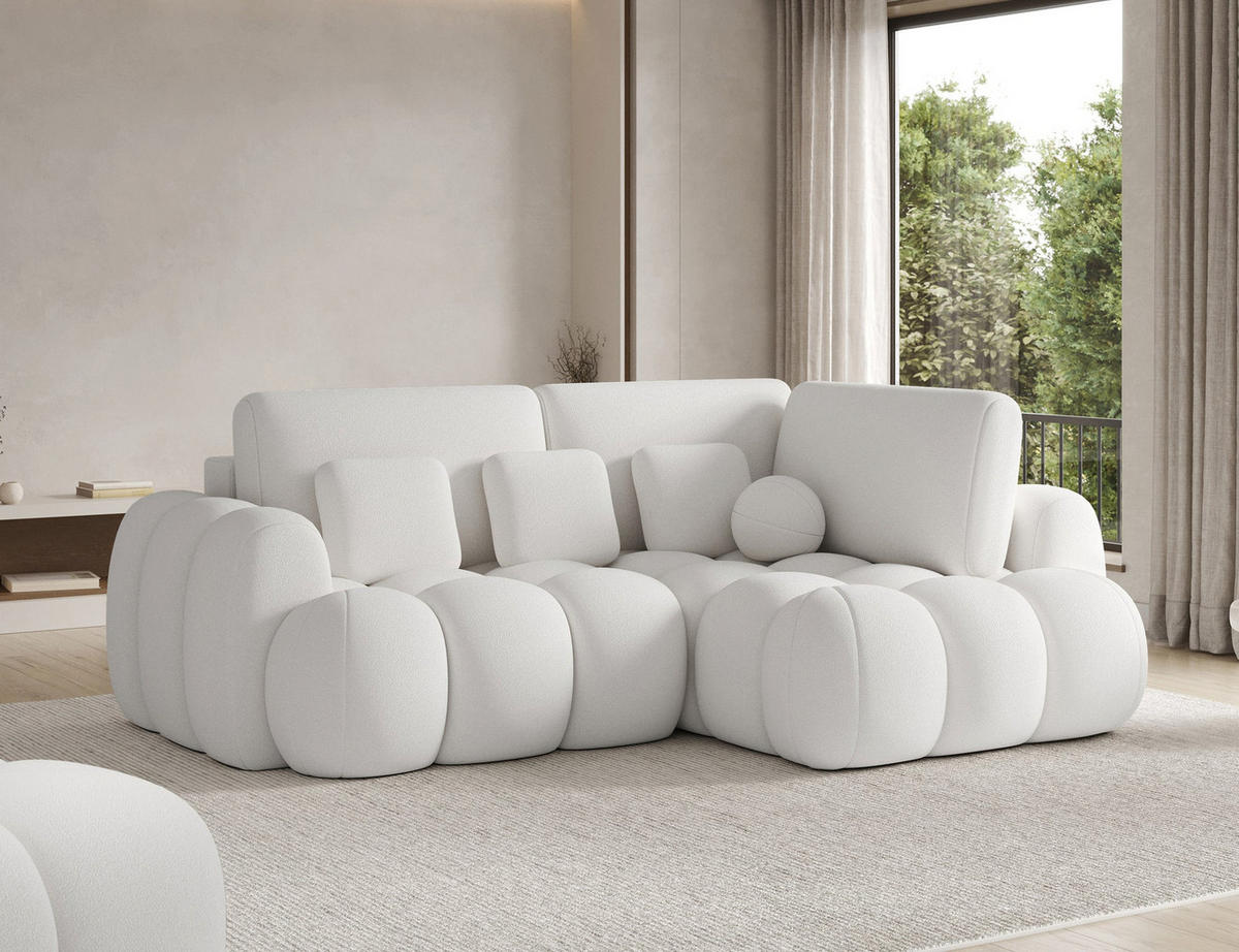 ECKSOFA COZION L-Form mit Schlaffunktion & Bettkasten – Modernes 3-Sitzer Sofa, HR-Kaltschaum, Wellenfederung, 267 × 165 cm - Champagner/Schwarz, Kunststoff (267/165cm) - Wohnideebilder