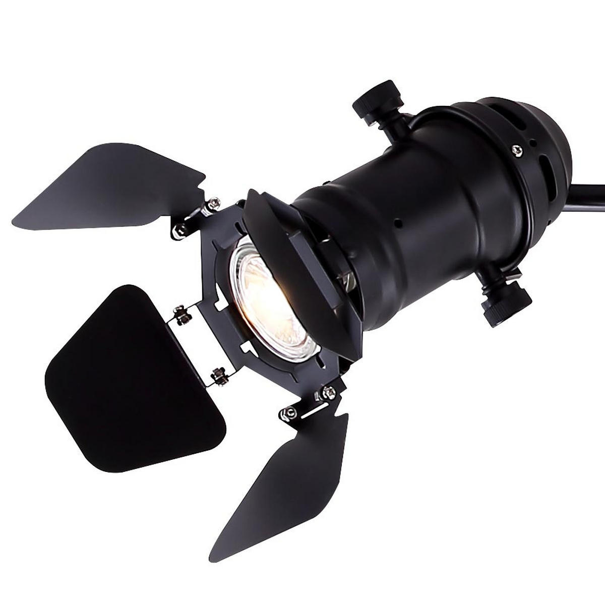 DECKENLEUCHTE Metall Schwarz Verstellbar - Schwarz, Metall (125/18/26.5cm) - Globo Lighting