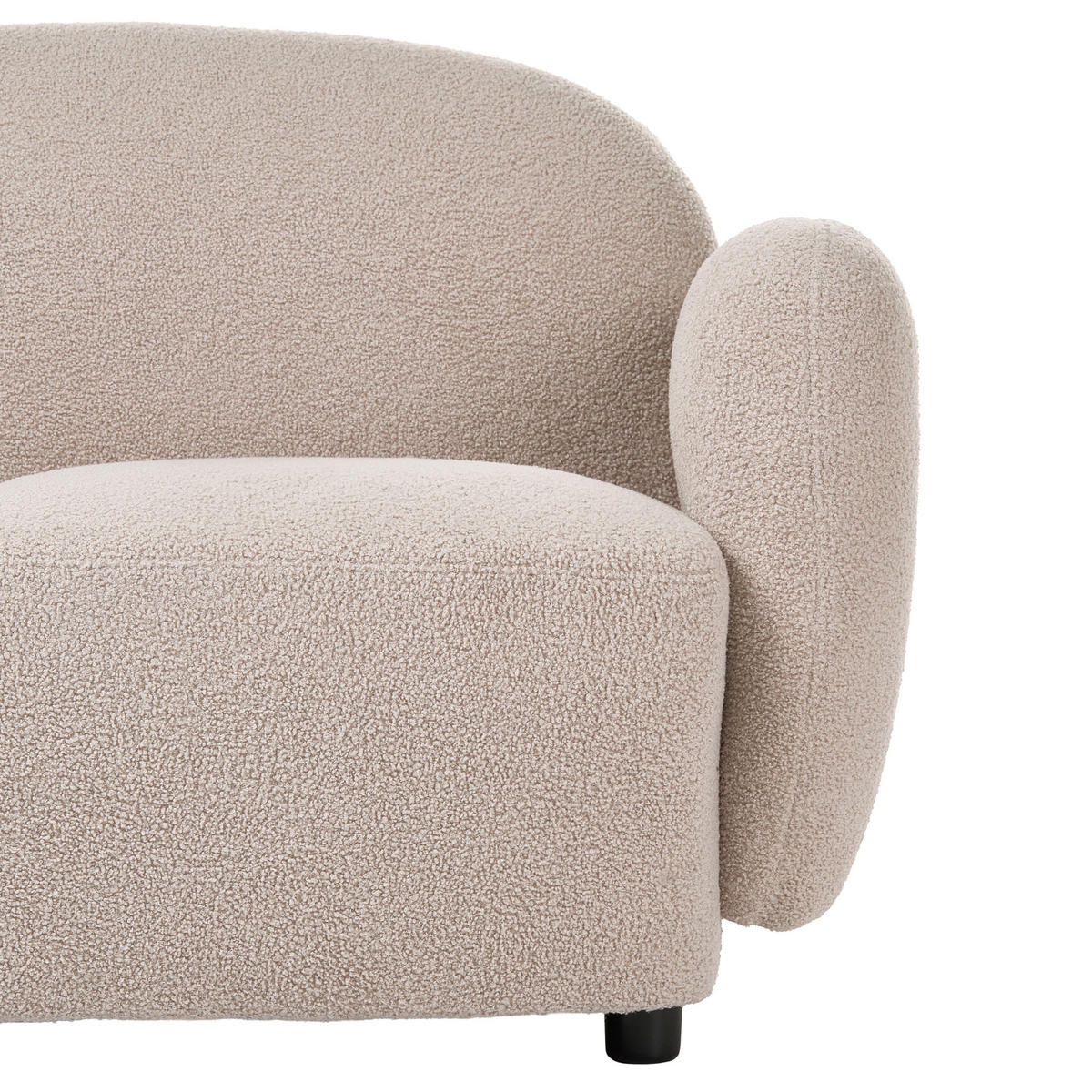 3-SITZER-SOFA Bouclé Beige Jule - Beige/Schwarz, Textil (183/77/82cm) - Beliani